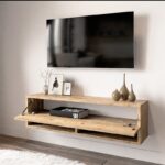 Έπιπλο τηλεόρασης επιτοίχιο Roscoe pakoworld oak 100x31,5x29,5εκ - Image 3
