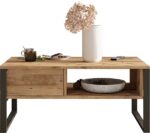 Τραπέζι σαλονιού Honora pakoworld oak-μαύρο 100x60x44,5εκ