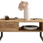 Τραπέζι σαλονιού Honora pakoworld oak-μαύρο 100x60x44,5εκ