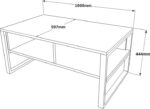 Τραπέζι σαλονιού Honora pakoworld oak-μαύρο 100x60x44,5εκ - Image 4