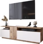 Έπιπλο τηλεόρασης Elana pakoworld sonoma-λευκό 150x29.5x46.3εκ