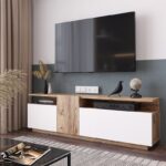 Έπιπλο τηλεόρασης Elana pakoworld sonoma-λευκό 150x29.5x46.3εκ - Image 4