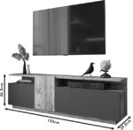 Έπιπλο τηλεόρασης Elana pakoworld sonoma-λευκό 150x29.5x46.3εκ - Image 6