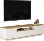 Έπιπλο τηλεόρασης Soren pakoworld sonoma-λευκό 180x.44.5x44.6εκ
