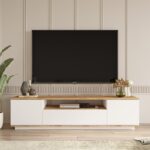 Έπιπλο τηλεόρασης Soren pakoworld sonoma-λευκό 180x.44.5x44.6εκ - Image 4