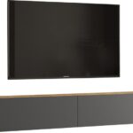 Έπιπλο τηλεόρασης επιτοίχιο Dello pakoworld ανθρακί-sonoma 180x31.6x29.6εκ