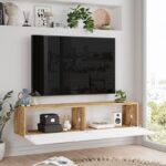 Έπιπλο τηλεόρασης επιτοίχιο Serit pakoworld λευκό-sonoma 140x31.6x29.6εκ - Image 2