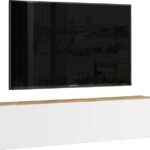 Έπιπλο τηλεόρασης επιτοίχιο Serit pakoworld λευκό-sonoma 140x31.6x29.6εκ