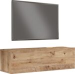 Έπιπλο τηλεόρασης επιτοίχιο Serit pakoworld sonoma 100x31.6x29.6εκ - Image 2