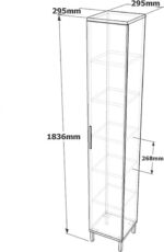 Ντουλάπι-στήλη Aurelius pakoworld ανθρακί-μόκα 29.5x29.5x183.6εκ - Image 5