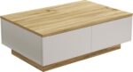 Τραπέζι σαλονιού Thunder pakoworld sonoma-λευκό 90x60x31.5εκ
