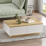 Τραπέζι σαλονιού Thunder pakoworld sonoma-λευκό 90x60x31.5εκ - Image 3