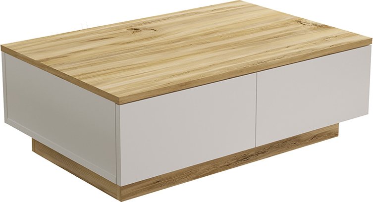 176-000106 Τραπέζι σαλονιού Thunder pakoworld sonoma-λευκό 90x60x31.5εκ - Image 1