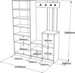 Έπιπλο εισόδου Doorse pakoworld μελαμίνης λευκό-oak 147.5x35x180εκ - Image 3