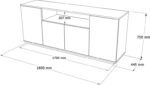 Μπουφές Placefol pakoworld μελαμίνης λευκό-φυσικό 180x44.5x75εκ - Image 4