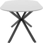 Τραπέζι Lerdion pakoworld γκρι mdf-μαύρο μέταλλο 180x90x75εκ - Image 3
