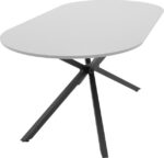 Τραπέζι Lerdion pakoworld γκρι mdf-μαύρο μέταλλο 180x90x75εκ - Image 4