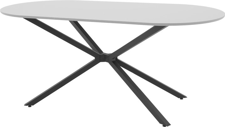 190-000066 Τραπέζι Lerdion pakoworld γκρι mdf-μαύρο μέταλλο 180x90x75εκ - Image 1