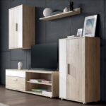Σύνθετο σαλονιού Zafira pakoworld sonoma-λευκό 190x35x190εκ - Image 2