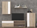 Σύνθετο σαλονιού Zafira pakoworld sonoma-λευκό 190x35x190εκ - Image 3