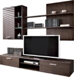 Σύνθετο σαλονιού Salome pakoworld LED wenge 200x41x190εκ