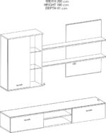 Σύνθετο σαλονιού Salome pakoworld LED wenge 200x41x190εκ - Image 3