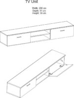 Σύνθετο σαλονιού Salome pakoworld LED wenge 200x41x190εκ - Image 5