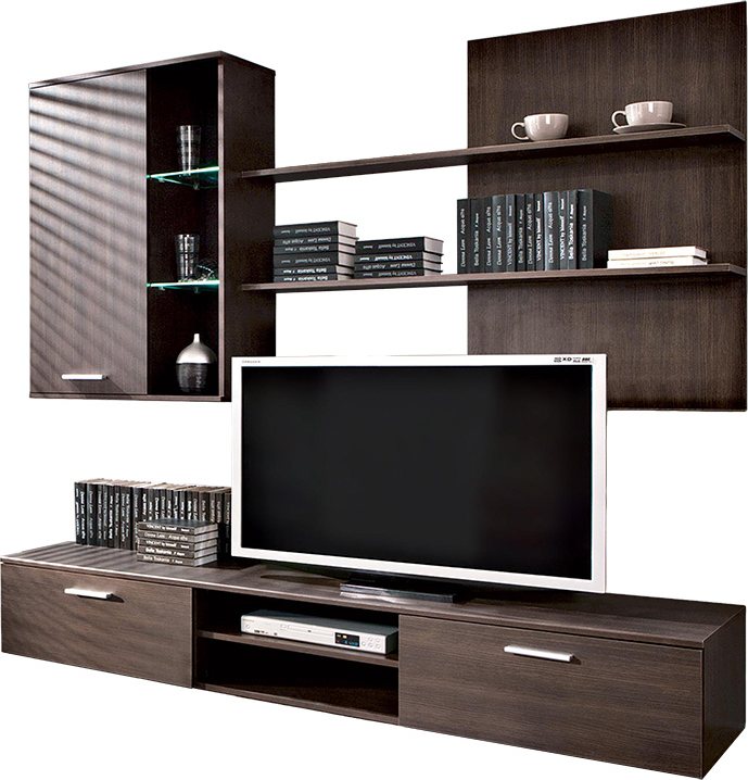 192-000003 Σύνθετο σαλονιού Salome pakoworld LED wenge 200x41x190εκ - Image 1