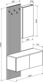 Έπιπλο εισόδου Arika pakoworld λευκό-sonoma 100x37x199.5εκ - Image 5