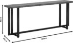 Κονσόλα Dice pakoworld μασίφ ξύλο πεύκου καρυδί-μαύρο 150x30x90εκ - Image 3