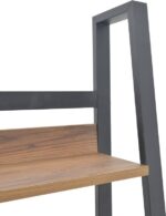Βιβλιοθήκη Ryder pakoworld καρυδί-μαύρο 75x36x185εκ - Image 4