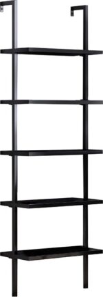 Ραφιέρα τοίχου Harris pakoworld σε μαύρη απόχρωση 60x22x200εκ