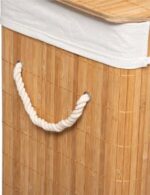 Καλάθι απλύτων Natural pakoworld χρώμα φυσικό-λευκό 40x30x50εκ - Image 2