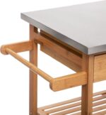 Τρόλεϊ-ραφιέρα 7όροφη Esla pakoworld bamboo φυσικό-λευκό 73,5x37x86εκ - Image 4