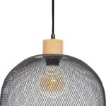 Φωτιστικό οροφής μονόφωτο Sam pakoworld Ε27 μαύρο Φ30x22,5εκ
