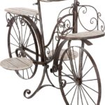 Ραφιέρα-σταντ φυτών Bicycle pakoworld καφέ σφυρήλατο 97x46x64εκ