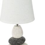 Επιτραπέζιο φωτιστικό Rockgem pakoworld Ε27 ivory-ανθρακί Φ18x33εκ