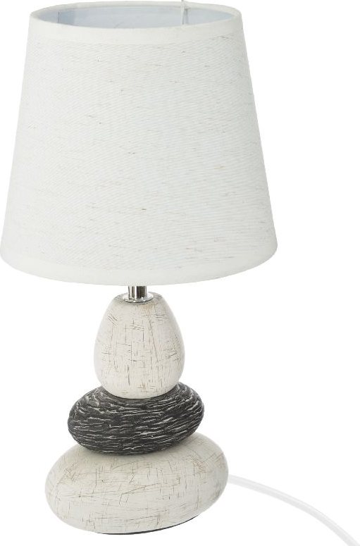 199-000456 Επιτραπέζιο φωτιστικό Rockgem pakoworld Ε27 ivory-ανθρακί Φ18x33εκ - Image 1