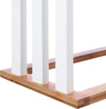 Κρεμάστρα επιδαπέδια Tower pakoworld MDF-μπαμπού λευκό-φυσικό 55x24x82εκ - Image 2