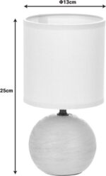 Επιτραπέζιο φωτιστικό PWL-1210 pakoworld Ε14 60W κεραμικό γκρι Φ13x25εκ - Image 2