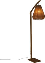 Φωτιστικό δαπέδου Sean pakoworld Ε27 60W μπαμπού μπεζ 52x30x158εκ - Image 2