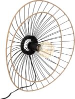 Φωτιστικό τοίχου-απλίκα Alara pakoworld E27 40W χρυσό-μαύρο Φ45x11εκ