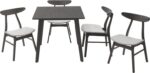 Tραπεζαρία Benson - Orlean pakoworld σετ 5τμχ rustic grey - ύφασμα γκρι 80x80x75εκ - Image 2