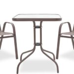 Τραπεζαρία Watson-Calan σετ 3τεμ pakoworld μέταλλο-textilene καφέ 60x60x70εκ