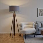 Φωτιστικό δαπέδου PWL-1059 pakoworld Ε27 καρυδί-γκρι Φ38x140εκ - Image 2