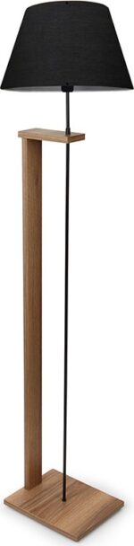 Φωτιστικό δαπέδου Lumino pakoworld Ε27 μαύρο-καρυδί Φ38x150εκ
