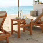 Τραπεζάκι παραλίας Summrine pakoworld μασίφ ξύλο οξιάς σε καρυδί χρώμα 40x40x45εκ - Image 2