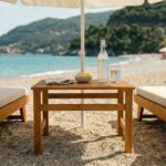 Τραπεζάκι παραλίας Summrine pakoworld μασίφ ξύλο οξιάς σε καρυδί χρώμα 60x40x45εκ - Image 2