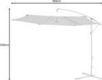 Ομπρέλα Jiopel pakoworld μονοκόμματος ιστός λευκό αλουμίνιο-μπεζ ύφασμα Φ3m - Image 2