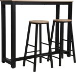 Σετ τραπέζι μπαρ Marle pakoworld 3τμχ sonoma-μαύρο πόδι 120x40x100εκ - Image 2